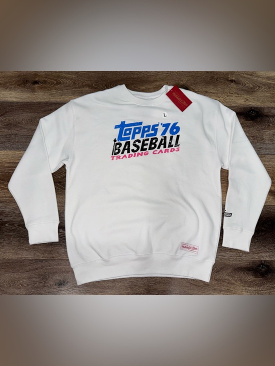 Mitchell & Ness Other - NWT⚾️Topps Heritage White Baseball 76 Trading Cards Crewneck Size L